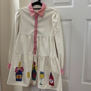 Fantastic Fawn Cream Dress with Pink Accents